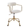 Lumisource Demi Office Chair in Gold Metal and Cream Velvet OC-DEMI AUVCR